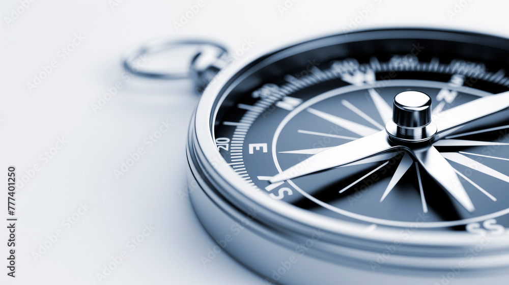 A close-up of a compass on a white background, symbolizing guidance and direction, Generative AI. Generative AI A close-up of a compass on a white background, symbolizing guidance and direction, Generative AI. Generative AI