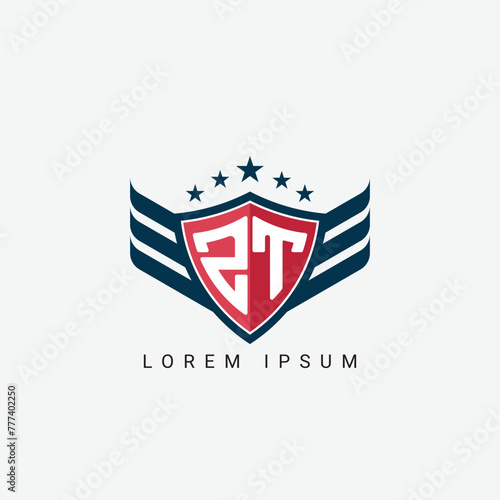 Free Download Luxury ZT TZ Letter Wing with Shield Logo template - GFXLoad