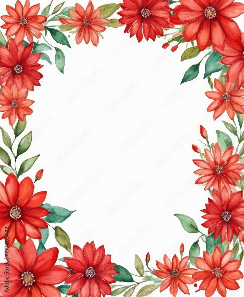 Add a pop of color to your design with our watercolor red floral frame mockup. Vibrant blooms embrace the open space, awaiting your content Add a pop of color to your design with our watercolor red floral frame mockup. Vibrant blooms embrace the open space, awaiting your content