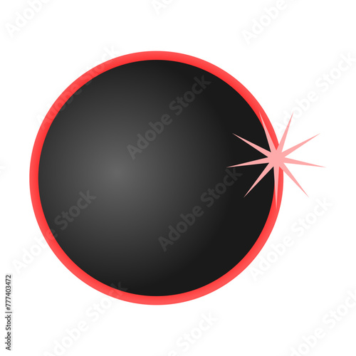 Solar eclipse 2024 vector illustration.