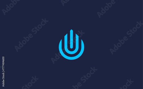 letter u with drops logo icon design vector design template inspiration