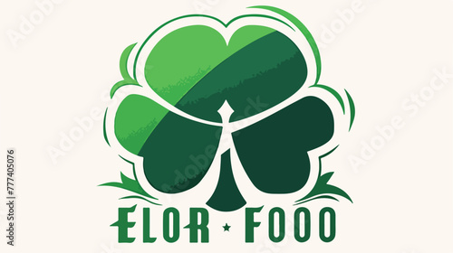 Irish shamrock golf logo vector 2d flat cartoon vac