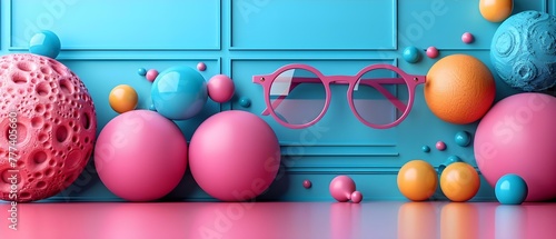 Optimizing SEO for a Website Featuring a Cartoonish D Render on a Pink Background. Concept SEO, Website Optimization, Cartoonish 3D Render, Pink Background, Digital Marketing