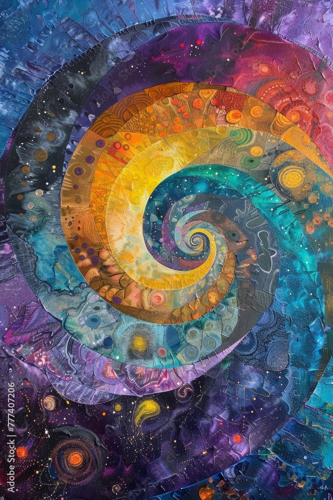 Fibonacci galaxy, acrylic by Da Vinci 
