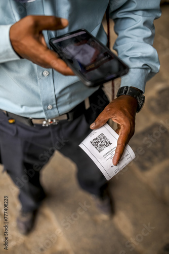 Admission ticket control in Daulatabad, India photo