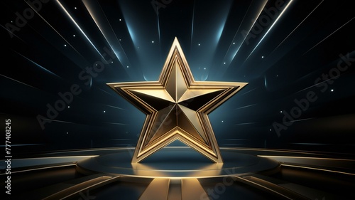 luxarious 3d star in luxarious background photo