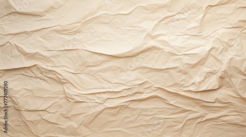 Texture of white crumpled old paper, featuring intricate details, conveying a weathered appearance, ideal for adding depth to creative projects.