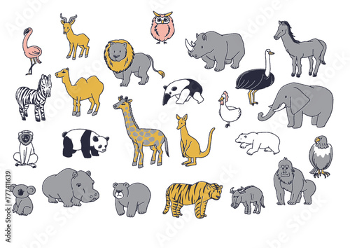 いろんな動物のイラストセット