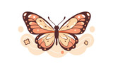 Javanese Batik butterfly icon vector image illustra