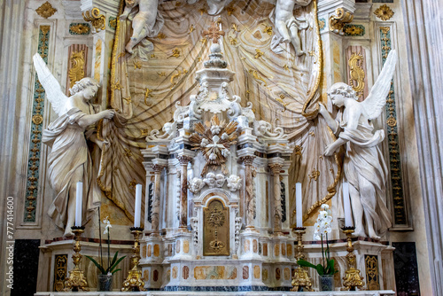 Cattedrale di Santa Maria Assunta or Duomo di Spoleto, Saint MaryÕs Assumption cathedral, Spoleto, Italy. Baroque altarpiece photo