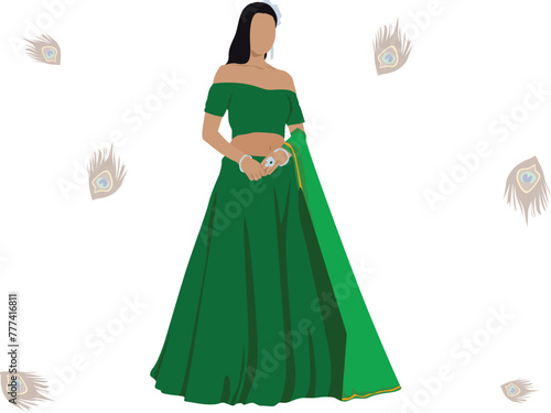India Traditional Clothes Illustration