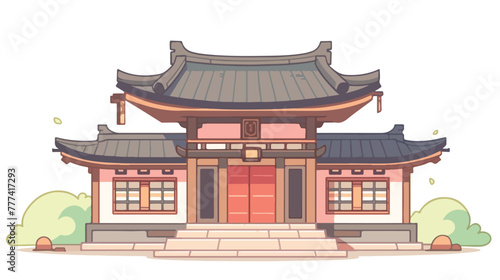 Korean traditional cultural property icon 2d flat c