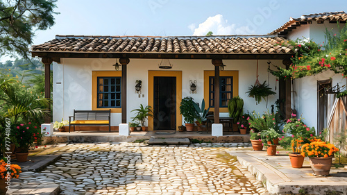 old houses, colonial style, typical of farms in Brazil
