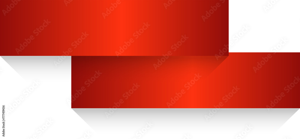 Red paper rectangle and shadow, label, banners, icon Red paper rectangle and shadow, label, banners, icon