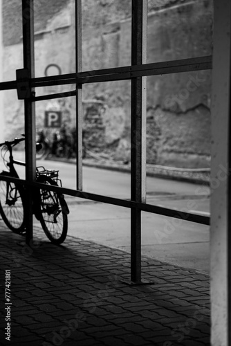 old bicycle in the street