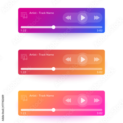Music player ui, mobile interface design