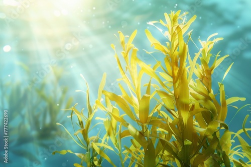 KSseaweed with yellow leaves in an underwater environmen