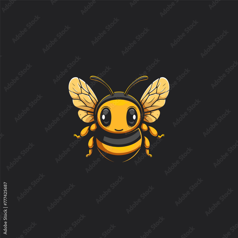 Obraz premium Bee logo design vector flat illustration template