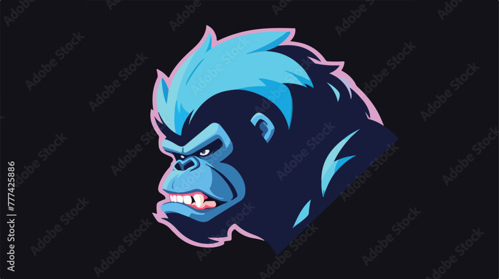 Logo icon gorilla vector illustration 2d flat carto