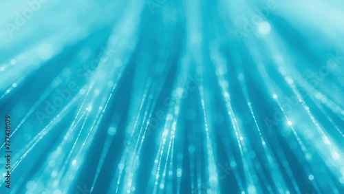 Seamless reversible loop with wave of blinking dots flying through space. Loopable abstract light blue background. AI, cyberspace,big data transfer,metaverse. Consciousness and artificial intelligence