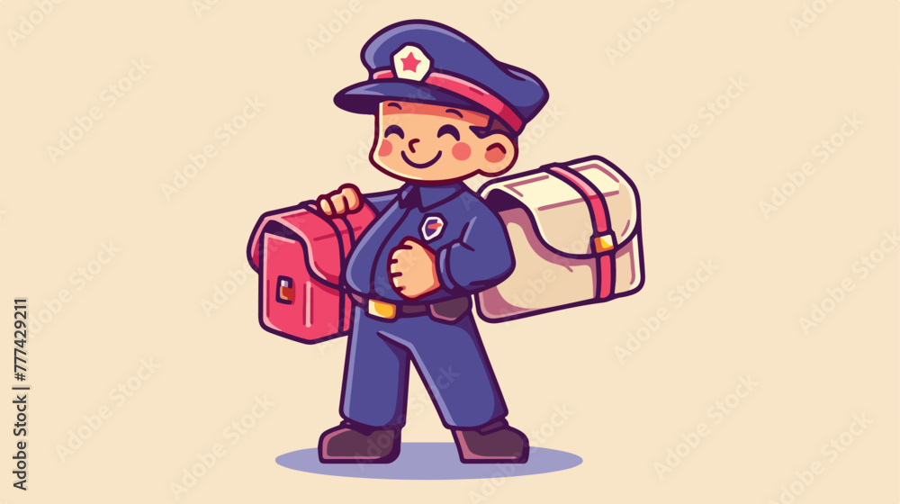 Mailmanpostman logo character - Retro Clipart Illus