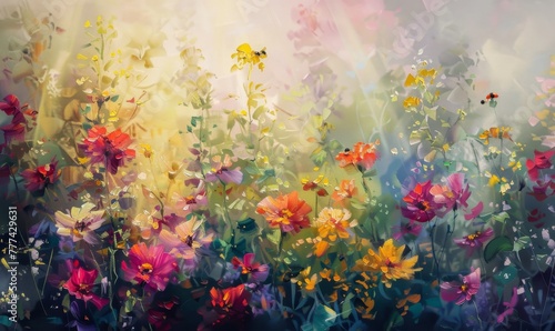 KS vibrant flowers in the sun oil painting colorful detai © กิตติพัฒน์ สมนาศักดิ