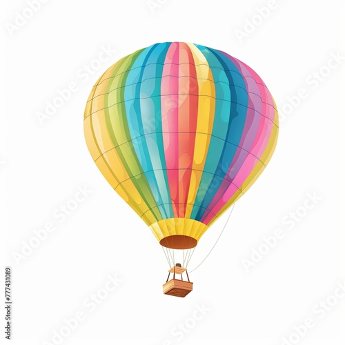 Vector illustration of a colorful hot air balloon soaring in the sky representing freedom and exploration