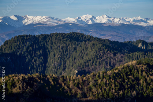 Fagaras Mountains, viewpoint from Cozia Mountains, Romania