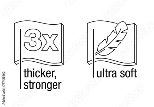 3x Thicker, Stronger and Ultra Soft icons
