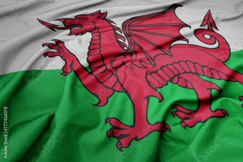 waving colorful national flag of wales.