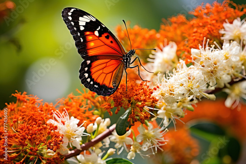 butterfly on flower. © Shades3d