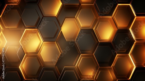 Mesmerizing hexagon pattern abstract background with glowing lights for depth perception