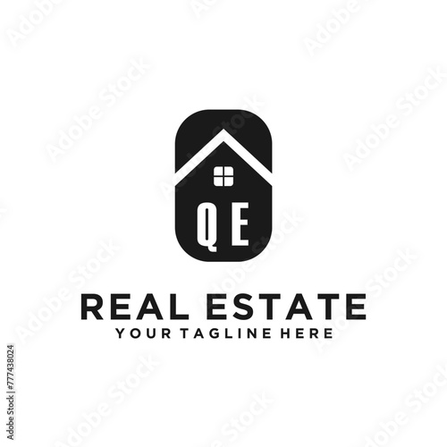 QE Initials Vektor Stok Real Estate Logo Design Modern Elegant photo