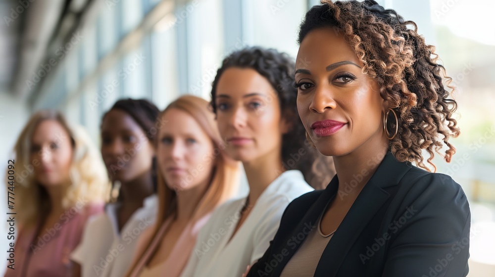 Women in business suits standing next to each other Women in business suits standing next to each other