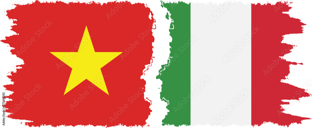 Italy and Vietnam grunge flags connection vector Italy and Vietnam grunge flags connection vector