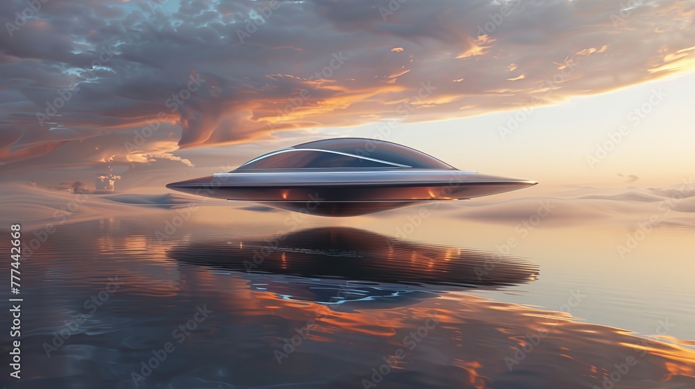 3D Rendering of Flying Alien Spaceship Saucer 3D Rendering of Flying Alien Spaceship Saucer
