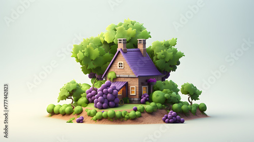 Grape Farm Icon 3d © arnanda
