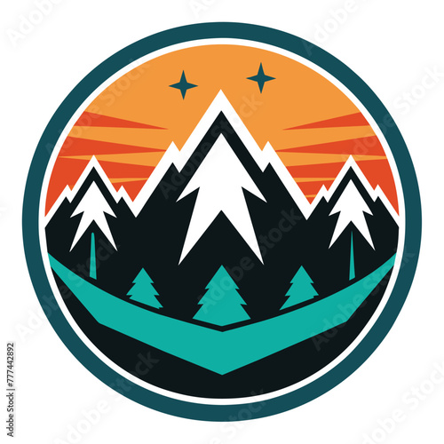 Mountains logo icon design vector template