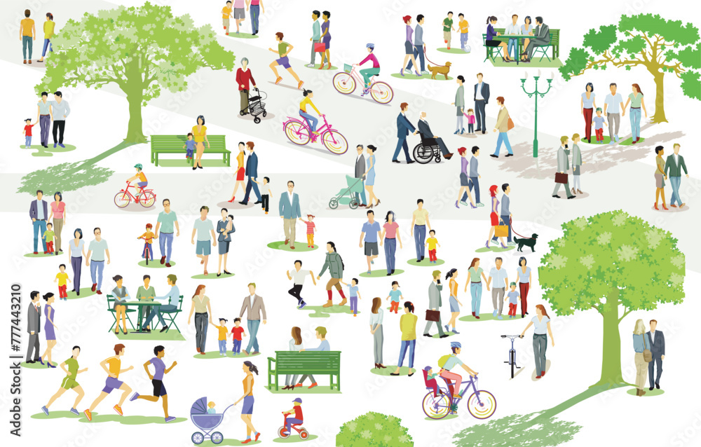 custom made wallpaper toronto digitalErholung im Park mit Familien und andere Personen, Illustration