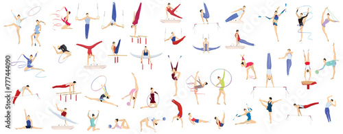 gymnastic set illustration vector