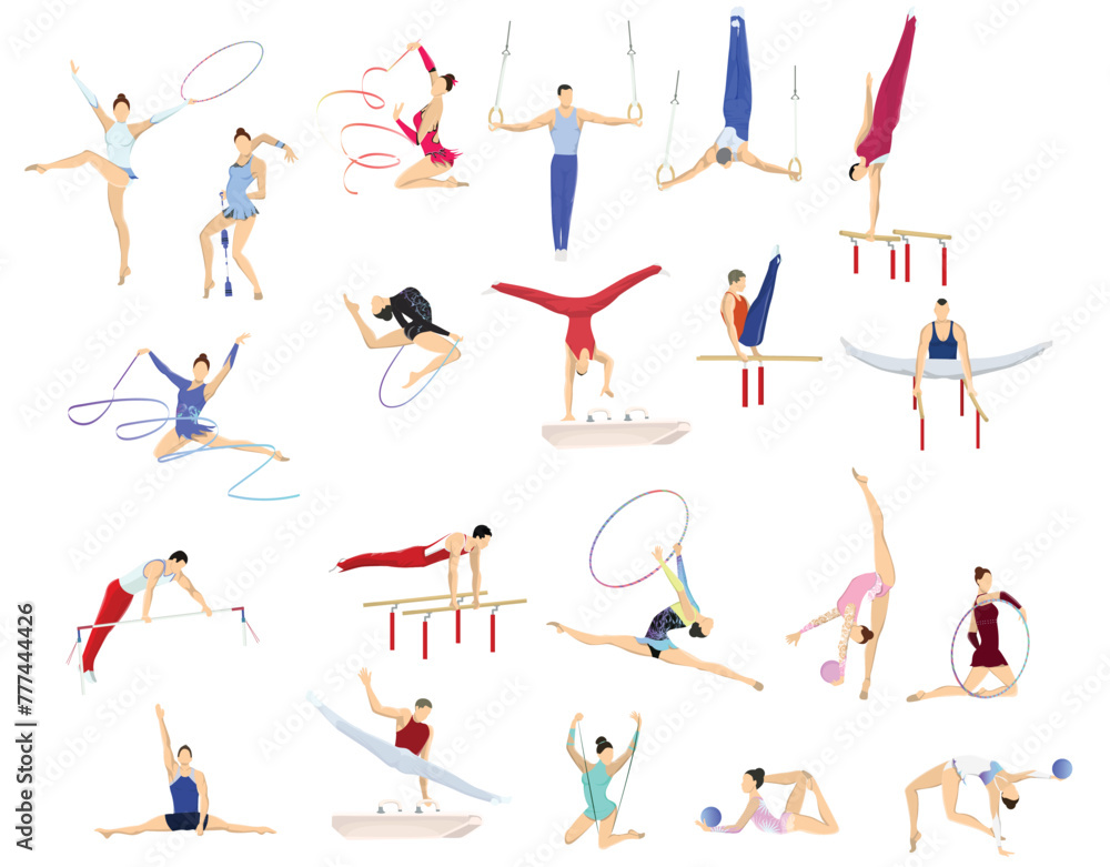 gymnastic set illustration