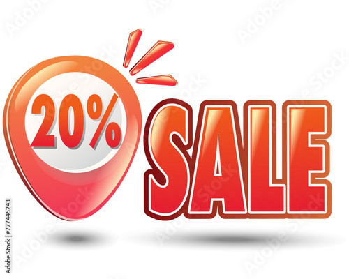 sale banner with 20% discount vector
