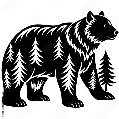 illustration of a bear,bear Silhouette Graphics Vector Illustration,head of a bear Line Art,bear Svg t shirts Design, Laser Cut File Cricut, Paper Cut and Printing, Bear face Svg,lion For Kids Bundle
