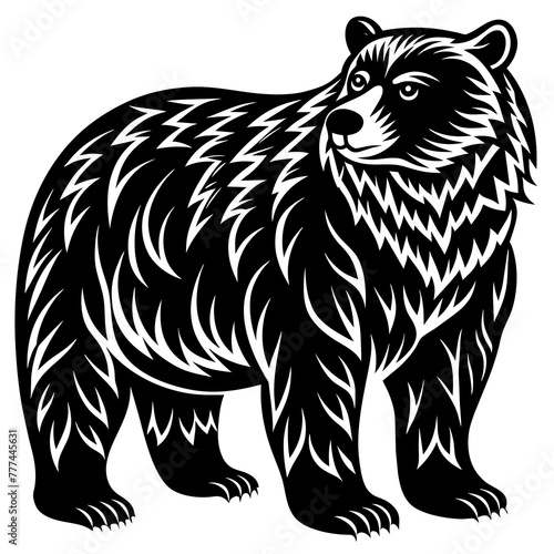 illustration of a bear,bear Silhouette Graphics Vector Illustration,head of a bear Line Art,bear Svg t shirts Design, Laser Cut File Cricut, Paper Cut and Printing, Bear face Svg,lion For Kids Bundle