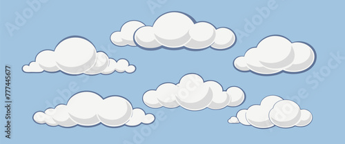 Vector set: cloud shapes and figures