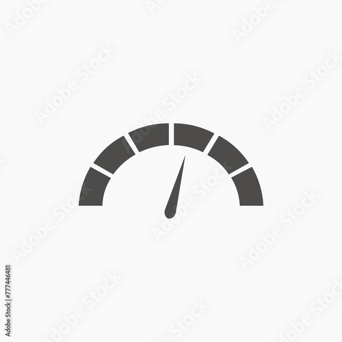 Speedometer, tachometer icon vector isolated. Speed indicator, car speed symbol	