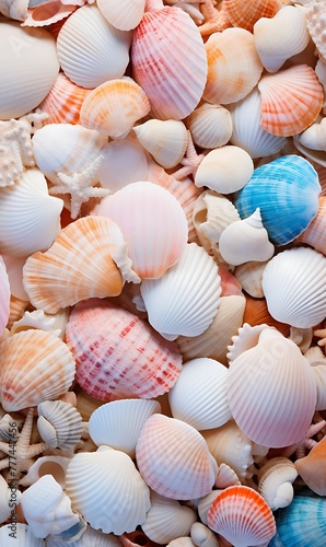 Sea shells background. Seashells texture