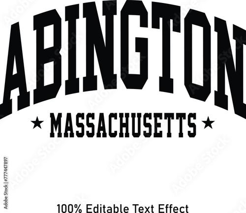 Abington text effect vector. Editable college t-shirt design printable text effect vector