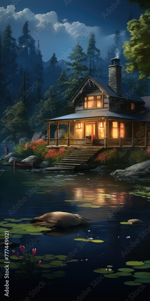 Fototapeta premium Enchanting Journey Through Lakeside Tranquility