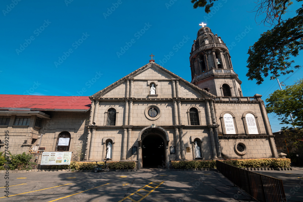 Naklejka premium Taguig, Metro Manila, Philippines - Mar 29, 2024: The Saint Anne Parish Church, also known as Santa Ana Church is a Roman Catholic church and minor basilica located in Barangay Santa Ana.